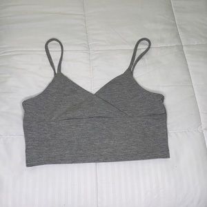 Size xs grey surplice crop top